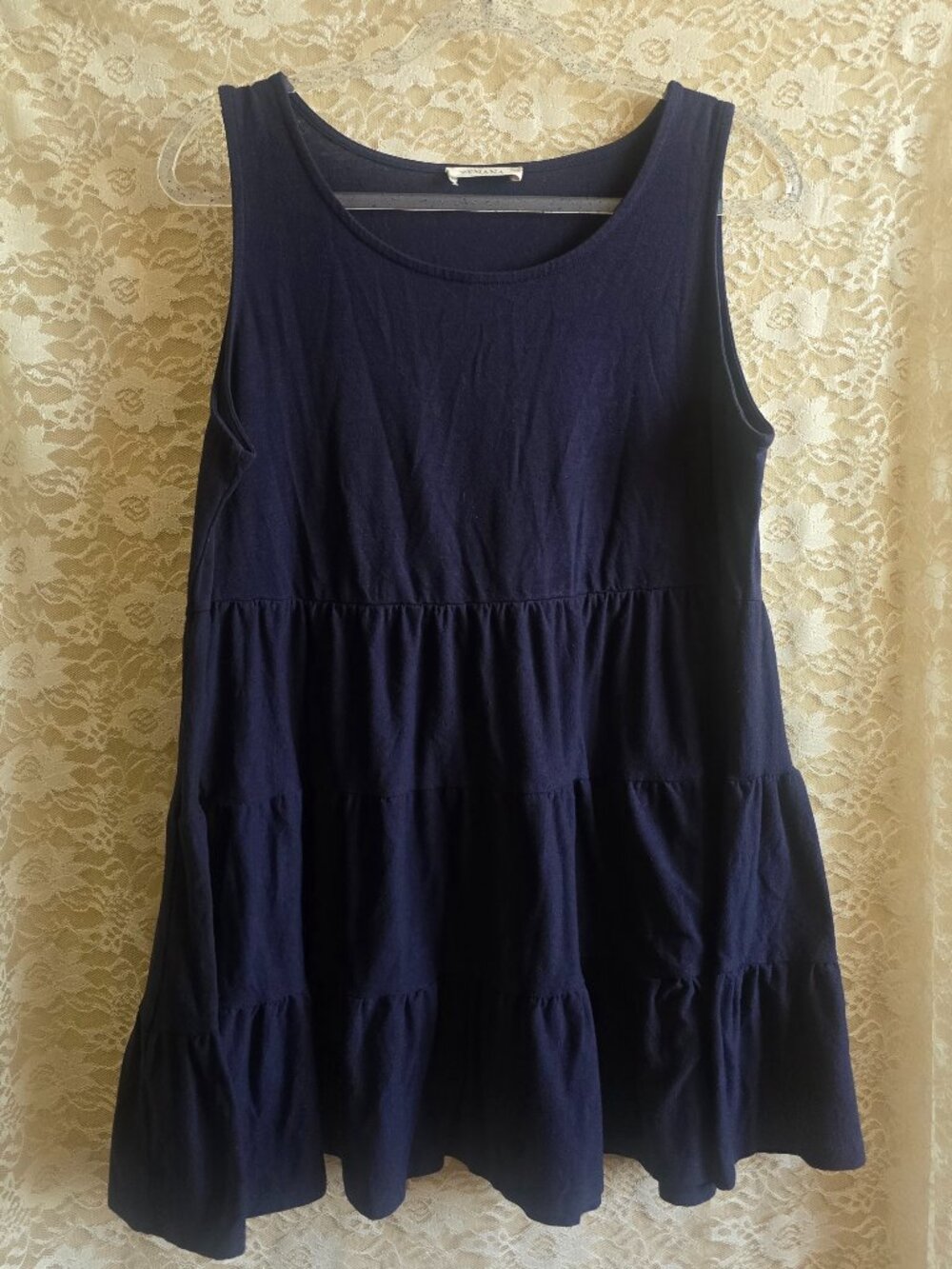 Zenana Dark Blue Sleeveless Empire Waist Baby Doll Tank Tunic - Navy Tunic